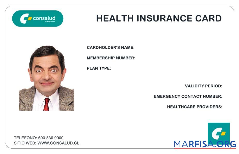 Blank Chile health insurance card download for verification